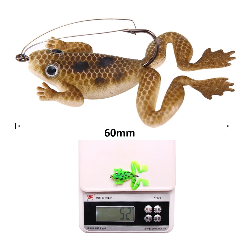  Frog Soft Bait Fishing Lures Set Hook Carp Fishing Tackle Top water 